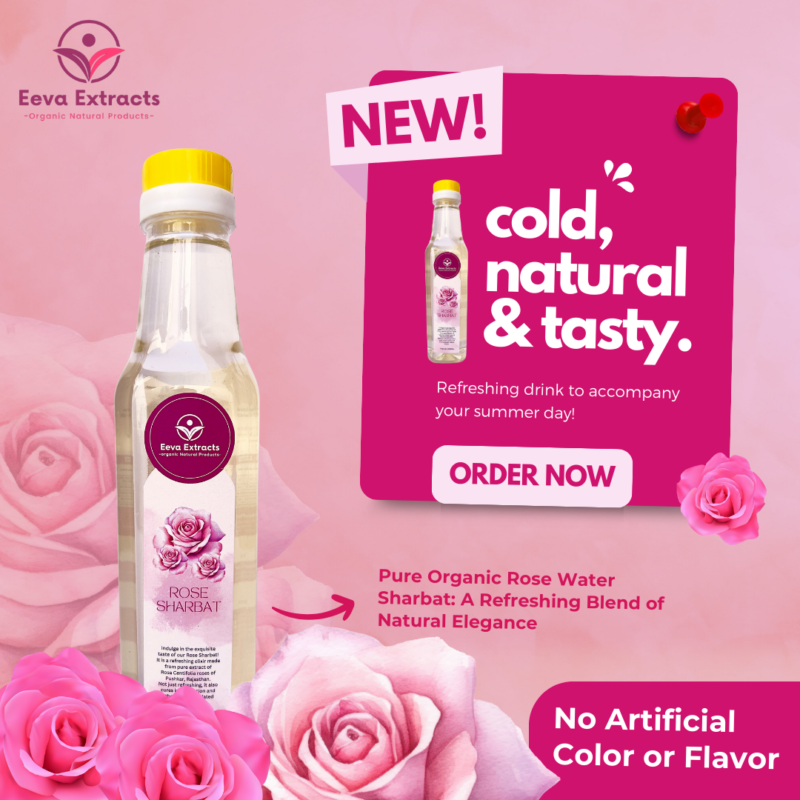 Pure Organic Rose Water Sharbat