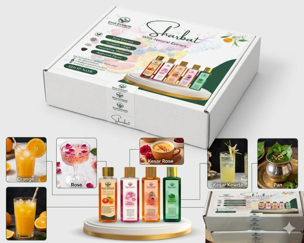 Sharbat Combo Pack of 5 Rose Kesar Kesar Kewda Paan Orange